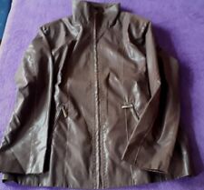 MIAN Da.sehr schöne marken Jacke LederOptik leicht Braun Poly/NYLON GR:46⚠️s.Maß