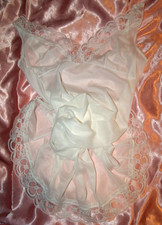 Graziles Unterkleid Negligee Nylon weiß Blütenspitze Vintage romantisch 42