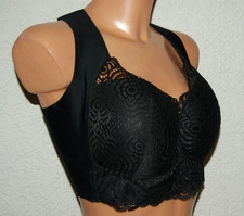 Geschmeidiges Long Top * BH * Büste * Bustier schwarz bequem Spitze Gr. 52/120