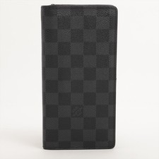 PRE-LOVED Louis Vuitton Damier Graphite Portefeuille Brazza N62665 TA3152