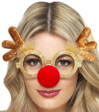 Rentier Rudolf Weihnachtsbrille Weihnachten Nikolaus Brille Lustig Partybrille