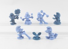 Schlumpf Miniaturen === Mini Schlümpfe 7 x blaue Minis inkl Fliege von Bully
