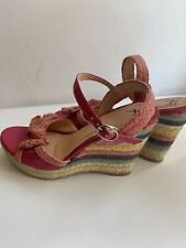 A7 Keilabsatz Wedges Sandale Sandalette Bast zu Kleid Rock Hippie Boho Ibiza 37