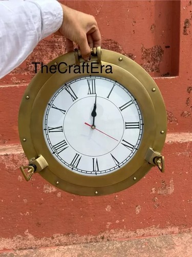 Messing bullauge uhr - 12",