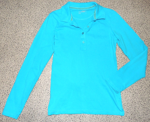 Damen poloshirt langarm blau - damen,