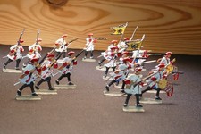 17 Stck. Zinn - Flachfiguren 30 mm  Grenadiere ? ca.1800? -  Preussen ? - bemalt