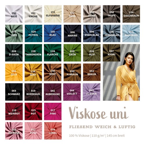 Viskose uni meterware - meterware,