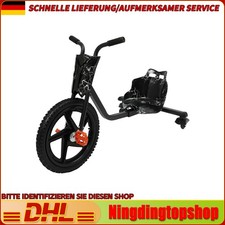 Schwarz Kinder-Tret-Dreirad Tretroller für Kinder ab 6 Jahren Tret-Roller