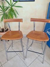 2 Barhocker Bartisch Stehtisch Industrie Vintage Design Leder Cognac Braun Sitz