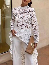 Weiße Häkel Long Elegant