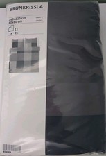 IKEA BRUNKRISSLA Bettwäsche 3-teilig schwarz 240x220/80x80 cm NEU 