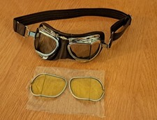 HALCYON Motorradbrille - Braun Leder Kompaktstil CLASSIC VINTAGE DGR