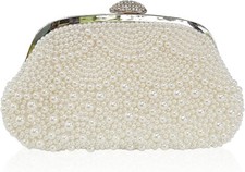 Aovtero Perlen Clutch Braut