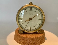 hochwertiger mechanischer WEHRLE Wecker Messing Jewelled 70er Jahre Vintage