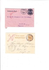 DR zwei Rohrpost Ganzsache RU 5 RP 8 Giro - Comptoir der Reichsbank € 20