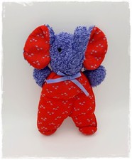 *•.. Sigikid - Schmusetier Elefant - Frottee - Vintage - rot - 22 cm - RAR ..•*