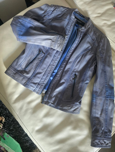 Manguun damen lederjacke blau - manguun,