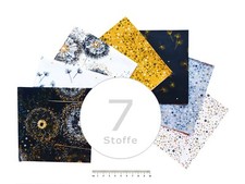 Stoffpaket 7 Stoffe Whisper, Quilting Treasures, Blumen, schwarz / weiß / ocker