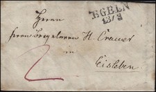 Preußen Vorphilatelie Damenbrief Zweizeiler EGELN 13/3 nach Eisleben
