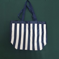 Kleine Strandtasche blau / weiß gestreift
