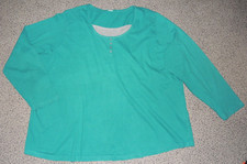 Damen Shirt Langarm Petrol/Grau Lagenlook ca. Gr. 3XL/4XL