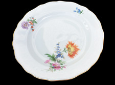 Meissen Bunte Blume Goldrand Speiseteller ca. 25,5 cm Motiv 1