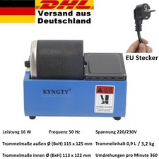 Poliertrommel Poliermaschine 0,9 Liter Schmuck Gold Silber Metall Alu Polieren