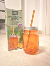 NEU Trinkglas mit Deckel &