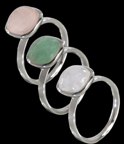 925 silber ring rosenquarz - silber,