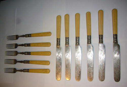 Antikes fischbesteck reste - antikes,