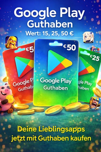 Google play guthaben - google, 15€