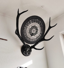 Deko Hirschgeweih 8 Ender Jagdtrophäe Sammlerstück Schwarz Traumfänger Unikat