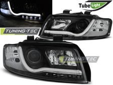 Light Tube Scheinwerfer Audi A4 8E B6 Bj.01-2004 Schwarz LED Tagfahrlicht Optik