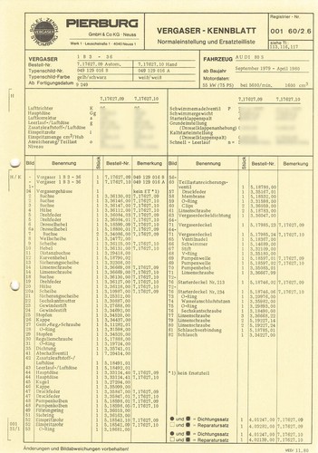 Audi pierburg 1b3 - s,