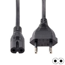 Stromkabel Netzkabel 2 Pin für PS1, PS2, PS3, PS4, X-BOX uvm. 1,5m lang (NEU)