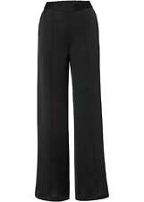 Satinhose im Marlene-Schnitt Gr. 36 Schwarz Damen Hose Freizeit-Pants Neu