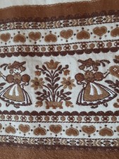 Tasche , Damentasche, Stoffbeutel creme, braun Leinen, Handarbeit, Trachtenmotiv