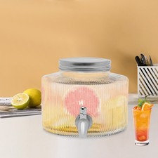 Getränkespender Wasserspender Glas Zapfhahnflasche mit Zapfhahn und Deckel 2.8L