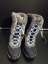 Winterstiefel isotherm Kinder unisex Größe 34 blau hoher Schaft