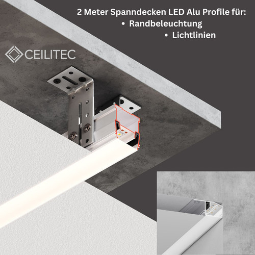 Meter spanndecken alu led - 2,