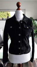 Denim Cordblazer Jacke Schwarz