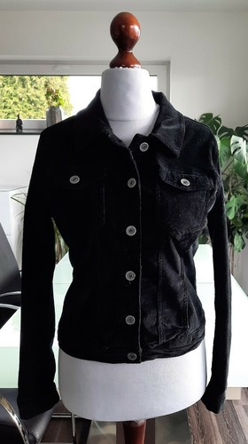 Denim cordblazer jacke schwarz - denim,
