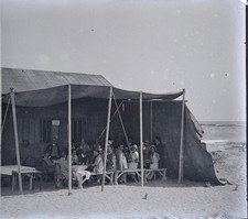 ÄGYPTEN Touristen Unter Einem Beduinenzelt Foto NEGATIV Ca. 1930 Stereo Platte
