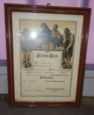 alter Gesellenbrief Metzge Bilderrahmen