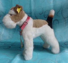 Steiff Hund Foxy unbespielt mit allen ID´s herg. 1977-81 Nerzimitation 21 cm