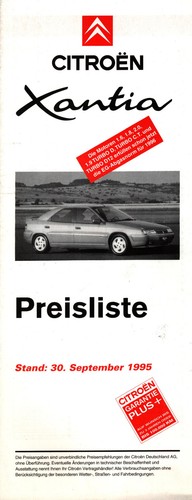 Preisliste citroen xantia - citroen, 9
