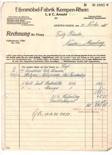 AJ2 Alte Rechnung Eisenmöbel