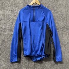 Trikot Langarm Biker Fahrrad Taschen Hinten TCM Blau Bündchen unten Gr M-L