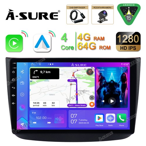64g android15 autoradio mit - 4+64g,