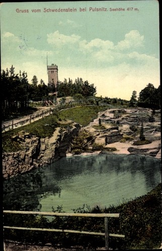 Schwedenstein bei pulsnitz - ak,